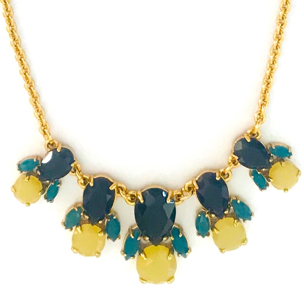 NWT KATE SPADE Gardens of Paris Blue Yellow Floral Collar Necklace